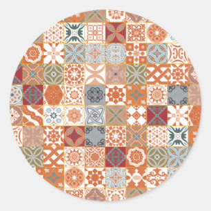 Adesivo Azulejo marroquino laranja