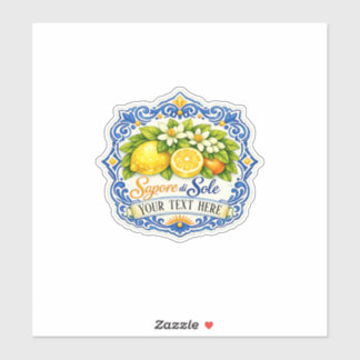 Adesivo Azulejo Mediterrâneo de Limão – Arte em Aquarela c