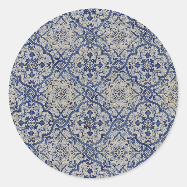Adesivo Azulejos azuis Envelope Selos (Frente)