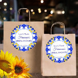 Adesivo Azulejos azulejo Talavera favor do chá de panela<br><div class="desc">Talavera azulejo azulejos azulejo amarelas vintage obrigado mexicano você favorece modelo adesivo,  padrão azul mediterrânico azulejo Maiolica azul azulejos azulejos gregos Padrão chá de panela favoritos</div>