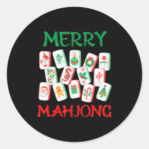 Adesivo Azulejos de Mahjong de Natal aquarela Mah Jon Chin