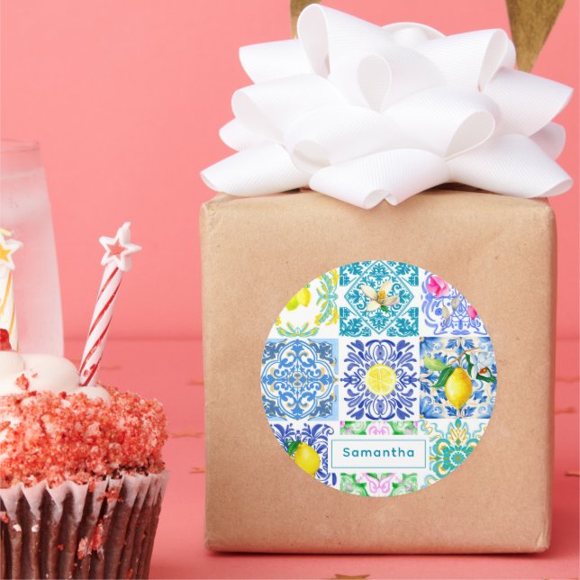 Adesivo Azulejos do Mediterrâneo Chic Sicilian azulejo Ama (Festa)