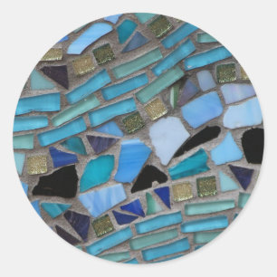 Adesivo Azulejos do mosaico de azul e verde