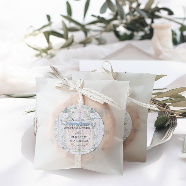 Adesivo Azulejos | Favor do Casamento Tropical de Marrocos (Criador carregado)