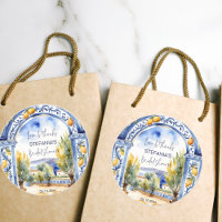 Azulejos italianos em arco de limões para chá de n