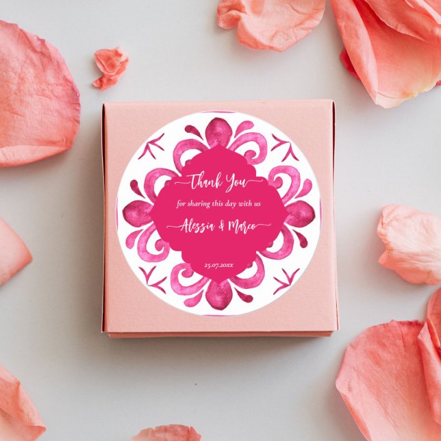 Adesivo Azulejos magenta Fuchsia Majólica personalizados  (Criador carregado)