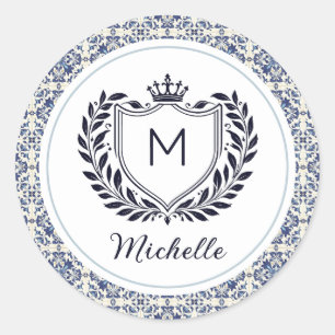 Adesivo Azulejos Modernos Monogram Português Azul