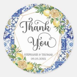 Adesivo Azulejos Mosaico Mediterrâneo de Limões Casamento