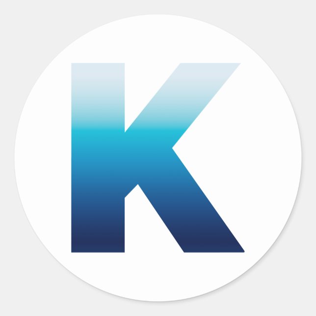 Adesivo Azure Sky para Monograma do Gradiente Azul do Ocea (Frente)