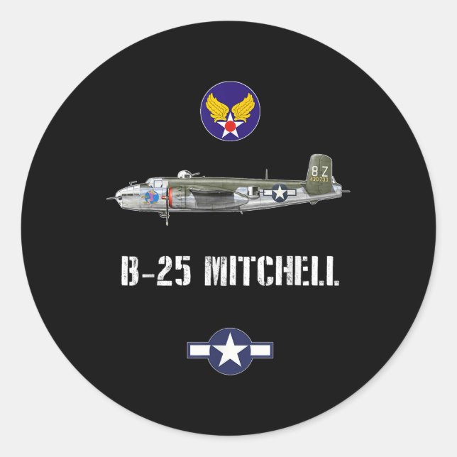 Adesivo B-25 Mitchell Wwii - Bombardeiro Militar da Força  (Frente)