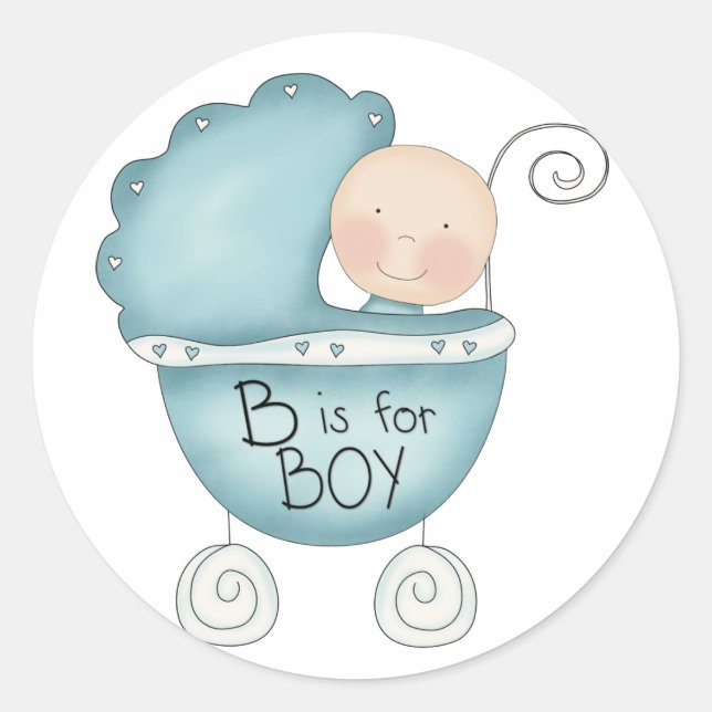 Adesivo B é para Boy Blue Baby Buggy (Frente)