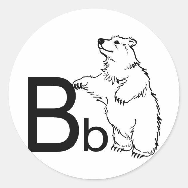 Adesivo B é para Urso (Frente)