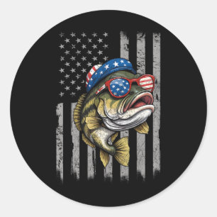 Adesivo B Fish 4 De Julho Americano Bandeira Patriótica Fi