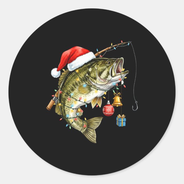 Adesivo B Fish Festive Lights Christmas Funny Fishing Long (Frente)