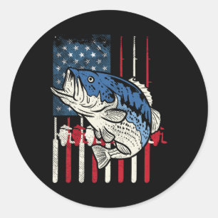 Adesivo B Fish Us Bandeira Americana Pescadores Patriótico