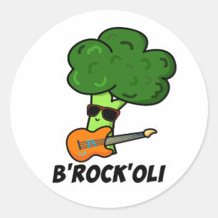 Adesivo B-Rock-Oli Cute Rocker Broccoli Pun