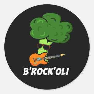 Adesivo B-Rock-Oli Funny Rocker Broccoli Pun Dark BG