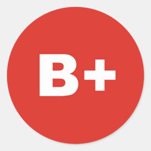 Adesivo B+ Tipo De Sangue / Grupo Rh (Rhesus) Positivo