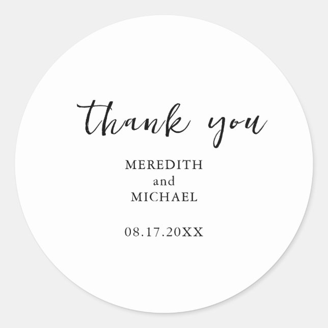 Adesivo B&W Personalizado Obrigado (Frente)