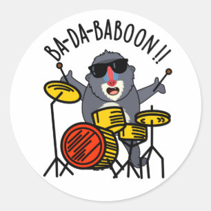 Adesivo Ba-da-ba-boon Funny Baboon Pun