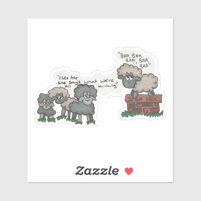 Adesivo Baa, Baa, Baa (Folha)