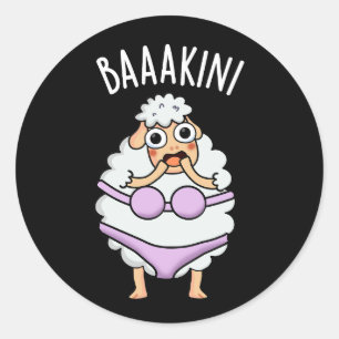 Adesivo Baa-kini Funny Bikini Pun Dark BG