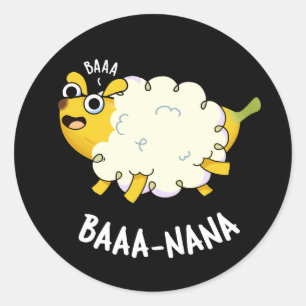 Adesivo Baa-nana Banana Engraçado Pun Ovelha