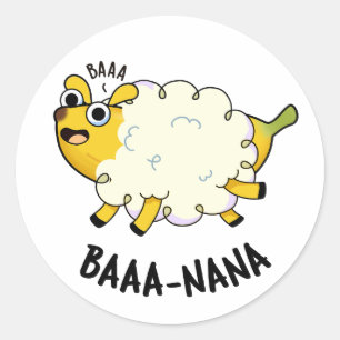 Adesivo Baa-nana Banana Engraçado Pun Ovelha