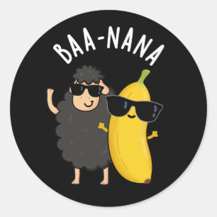 Adesivo Baa-nana Funny Banana Puns Dark BG