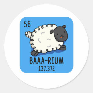 Adesivo Baa-rium Funny Sheep Chemistry Pun