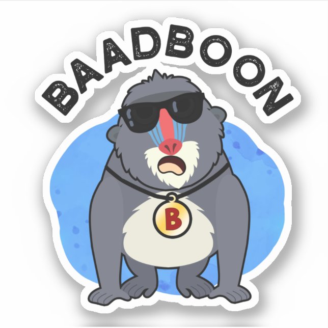 Adesivo Baadboon Funny Bad Baboon Pun (Frente)