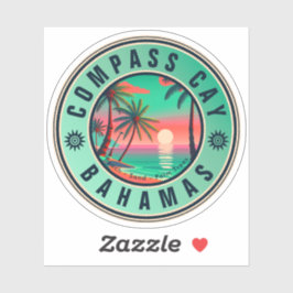 Adesivo Baamas de Compass Cay Retro Sunset Souvenir 1950