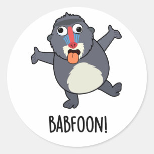 Adesivo Bab-foon Funny Baffoon Baboon Pun