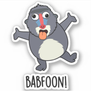 Adesivo Bab-foon Funny Baffoon Baboon Pun