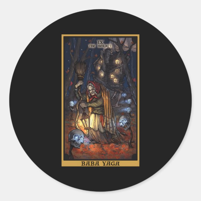 Adesivo Baba Yaga O Hermit Tarot Card Slavy Mythology P (Frente)