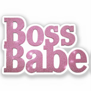 Adesivo Babe do chefe rosa brilhante