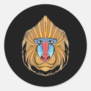 Adesivo Baboon Face Halloween Assustador Macaco Baboon
