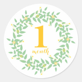Adesivo Baby 1 Mês Classic Round Sticker, Glossy