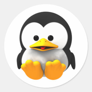 Adesivo Baby 3-D Tux Linux Penguin Sticker