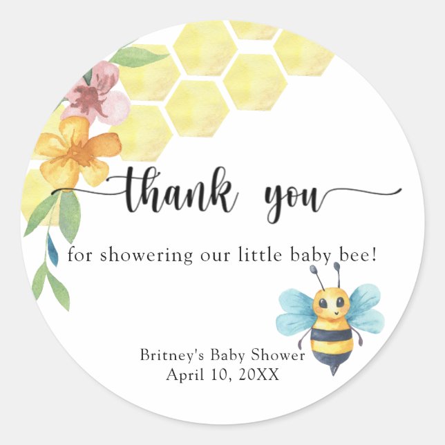 Adesivo Baby Bee - obrigado (Frente)