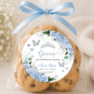 Adesivo Baby Blue Floral Borboletas Quinceañera Doce 16