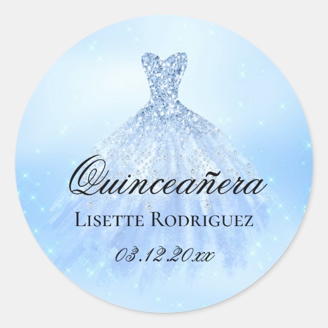 Adesivo Baby Blue Quinceanera Personalizado (Frente)