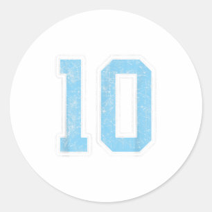 Adesivo Baby Blue White Number 10 Jersey Player Uniform #1