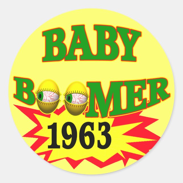 Adesivo Baby Boomer 1963 (Frente)