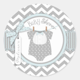 Adesivo Baby Boy Bow Tie Chevron Imprima Baby Shower