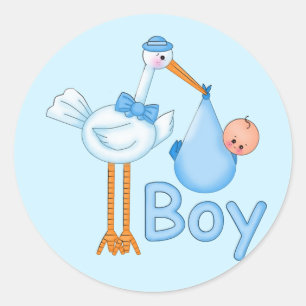 Adesivo Baby Boy com Stork