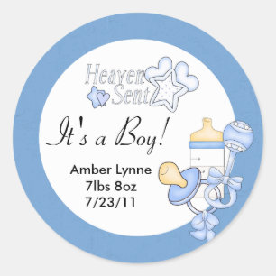 Adesivo Baby Boy Heaven Enviou Stickers Personalizáveis