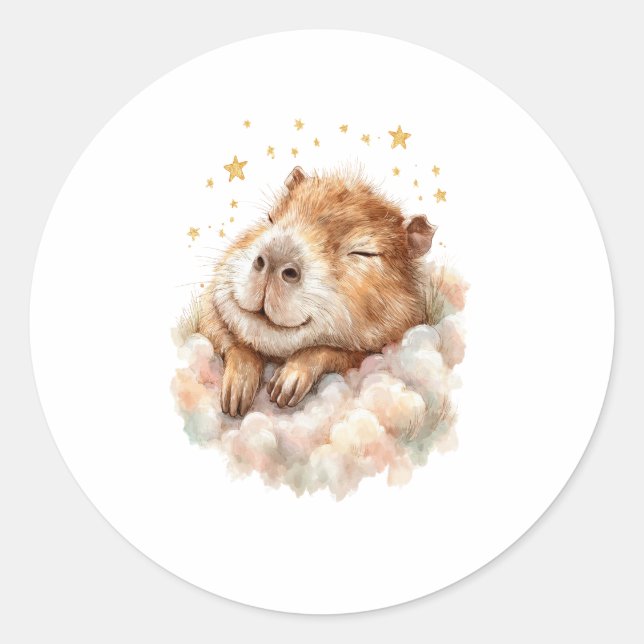 Adesivo Baby Boy Shower Sticker • Cute Capybara (Frente)