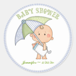 Adesivo Baby Boy, Umbrella, Chá de fraldas Sticker
