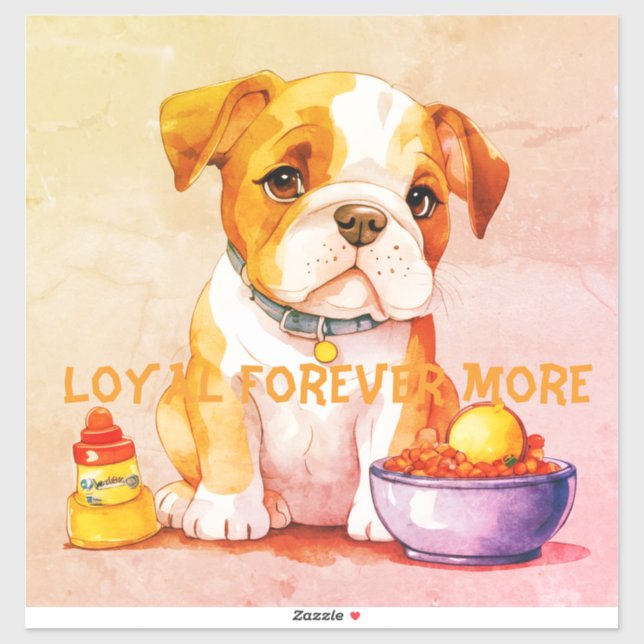 Adesivo Baby Bulldog has Loyalty (Folha)